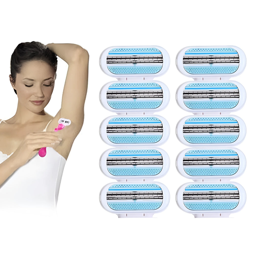 Women's three-layer manual shaving blade pack, 12 pieces, total 14.5 grams