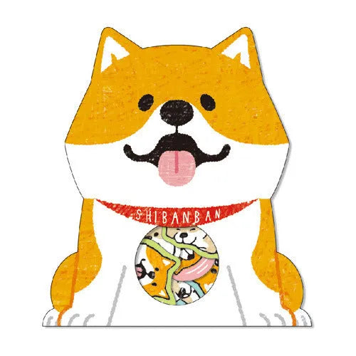 Pack of irregular-shaped dog-themed stickers in black, light brown, and orange colours for journal decoration.