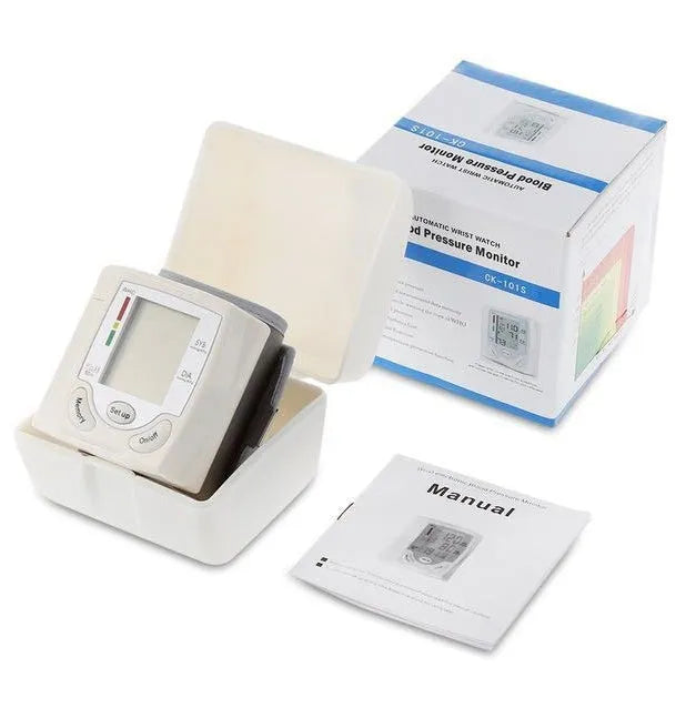 Grey portable wrist blood pressure monitor with compact 70mm width design