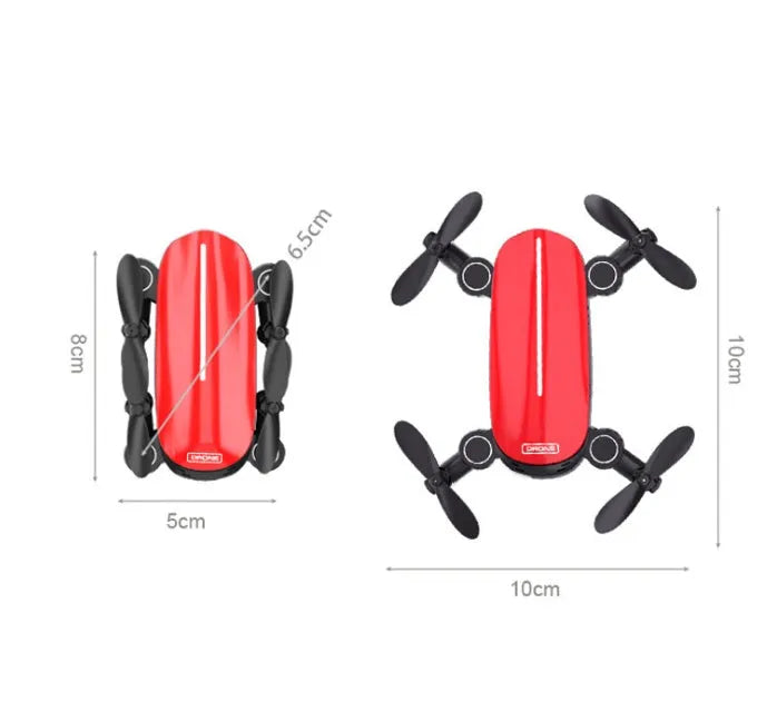 Teeggi T10 foldable mini drone with camera in black, with remote control and altitude hold function