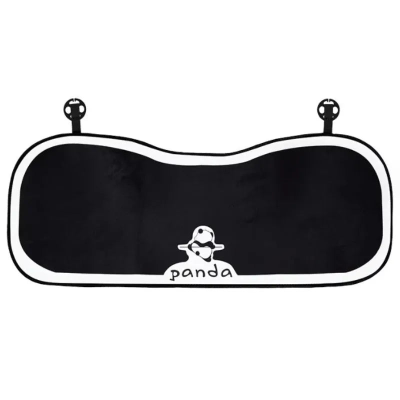 Winter plush panda car seat cushion with elastic hemming and memory foam filler on car seat