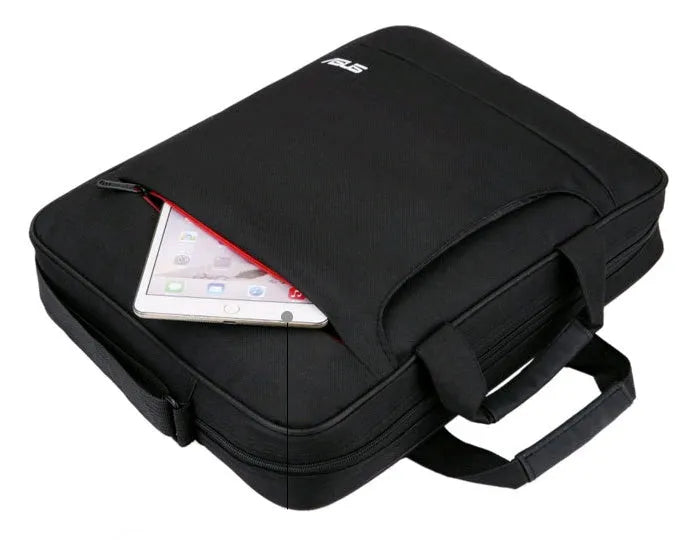 Black polyester diagonal shoulder laptop bag for 15-15.6 inch ASUS laptops