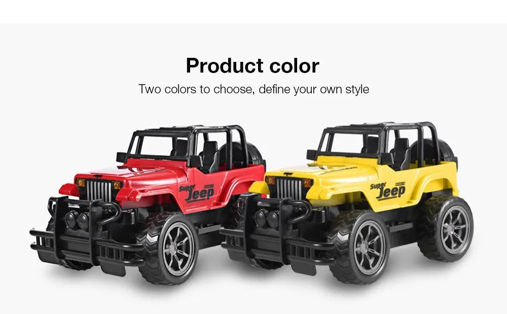 Wrangler Knight remote control car in red on grass, with controller, 4-channel off-road drift car for children over 3