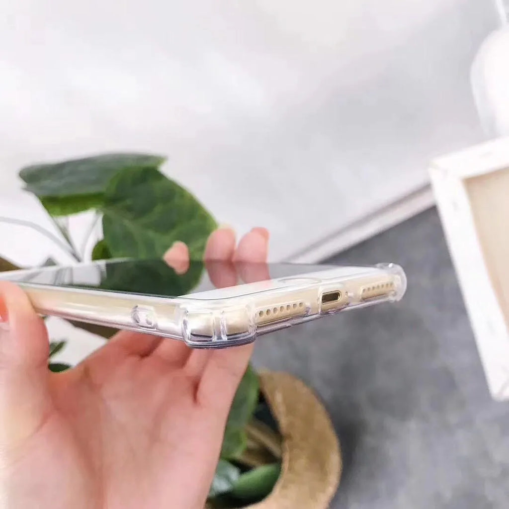 Mirror phone case in soft TPU in Gold colour for iPhone model showing reflective surface
