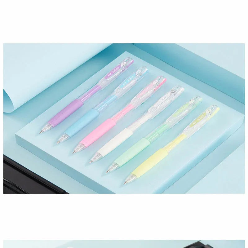 Direct Juice Baiguole 0.5mm gel pen showing metallic, tender, and conventional colour collections