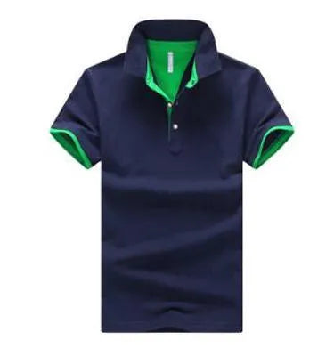 Men's casual fashion stand collar polo shirt in cotton with short sleeves