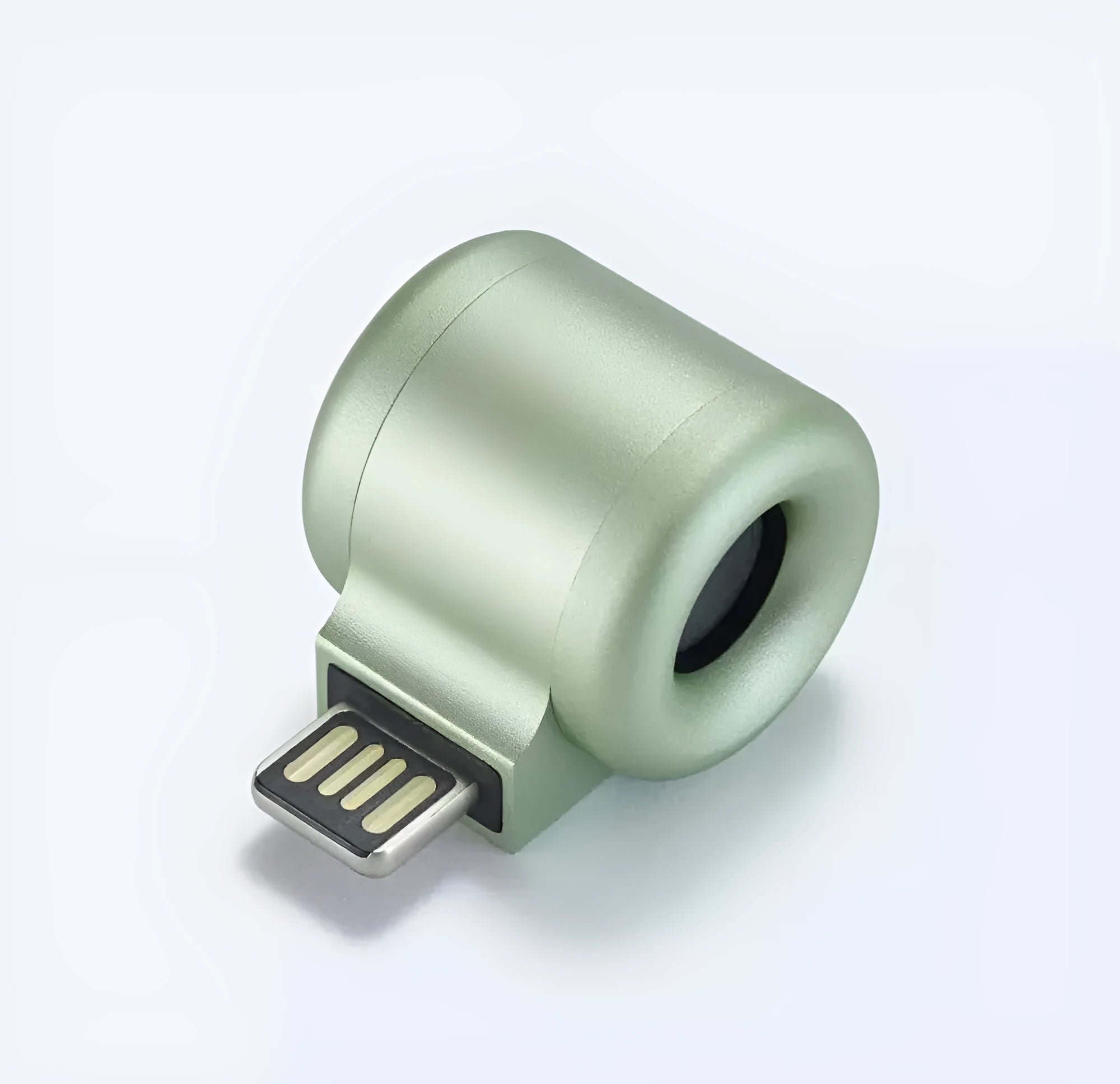 USB mini car diffuser with solid aromatherapy refill in peacock blue colour option