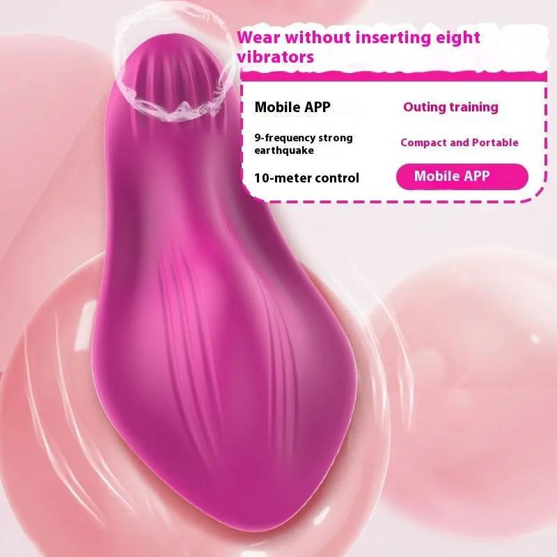 Rose red silicone butterfly vibrator with USB charging port and smartphone APP remote control