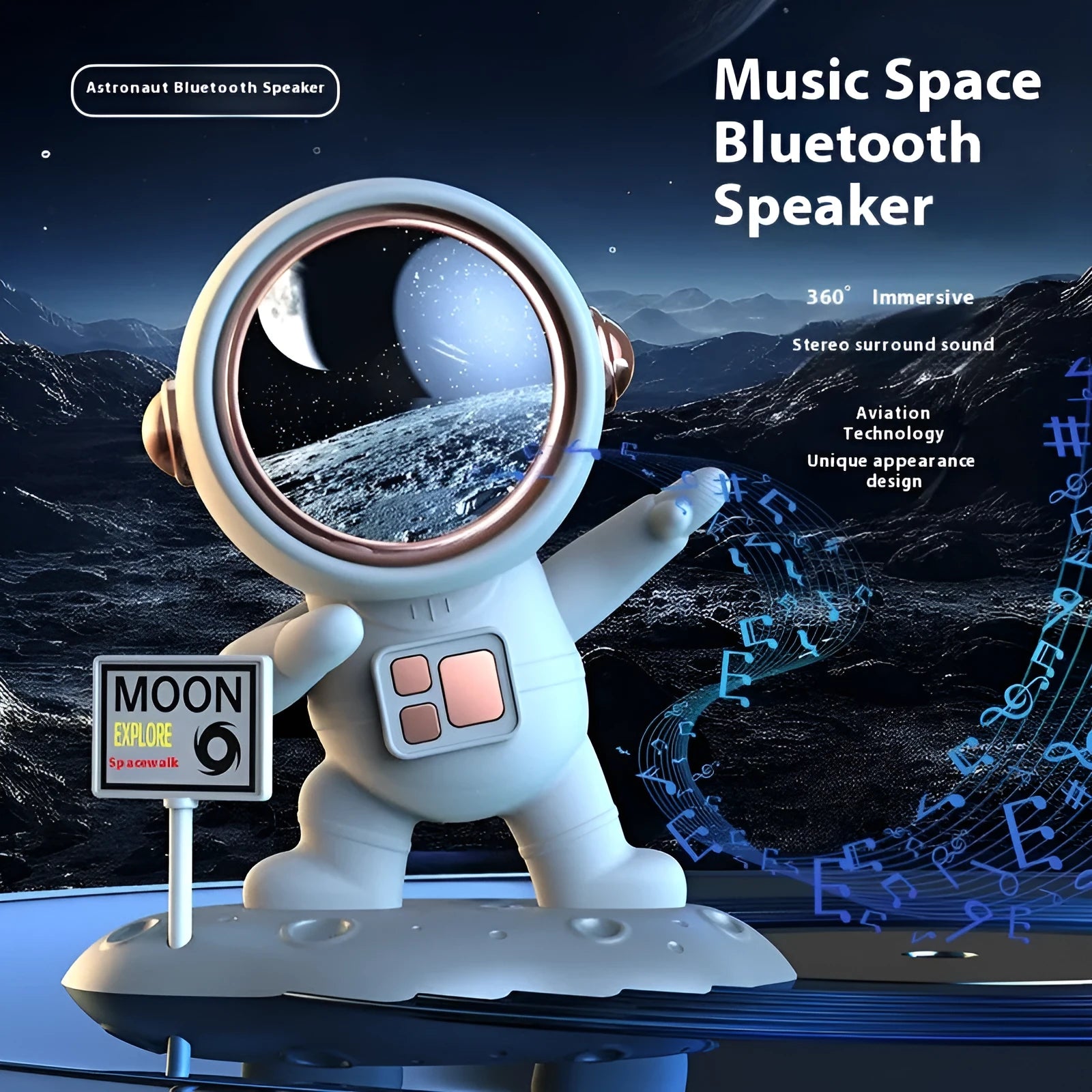 Bluetooth Spaceman creative wireless speaker small stereo ornament with rechargeable lithium battery