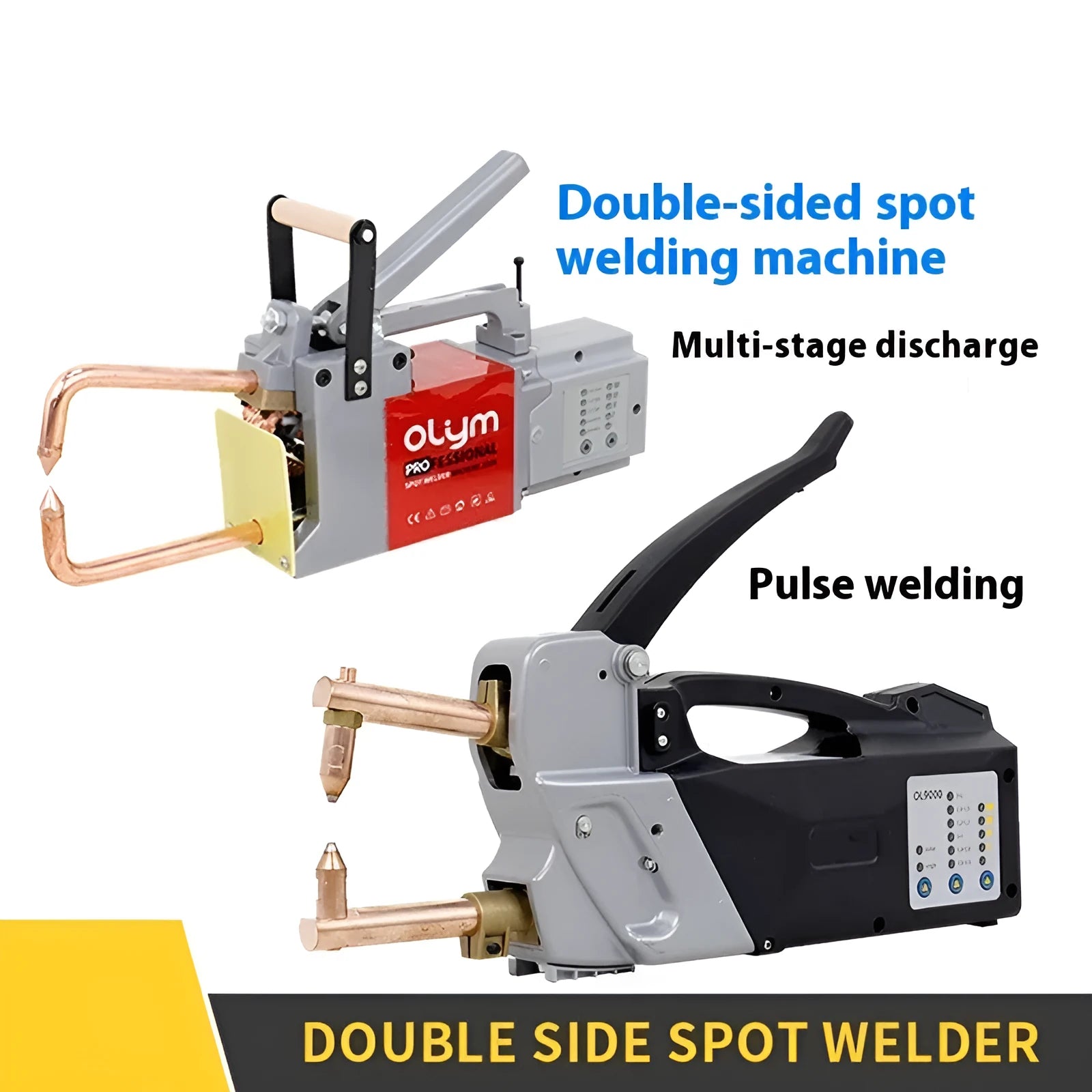 OL8000 double-sided spot welding machine with round and pointed welding heads