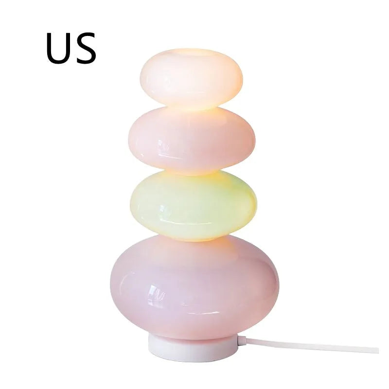Candy String Rainbow table lamp with glass shade and iron body in macaron colours