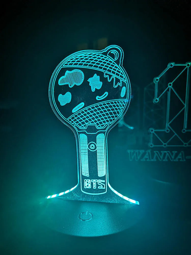 Acrylic transparent display stand holding BTS Light 101 Tower Gem building lamp