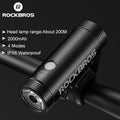 ROCKBROS R1-400 bicycle headlight black aluminium alloy IPX6 waterproof 800 lumen