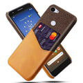 Solid colour leather back cover case for Google Pixel with waterproof and drop resistance, plain business style.