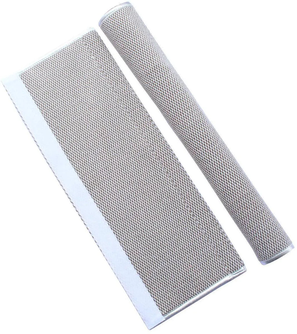 Grey solar-powered outdoor wall lamp for garden decoration, shown in available sizes.