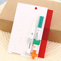 Green erasable highlighter pen set with refill cartridge and eraser on card mount