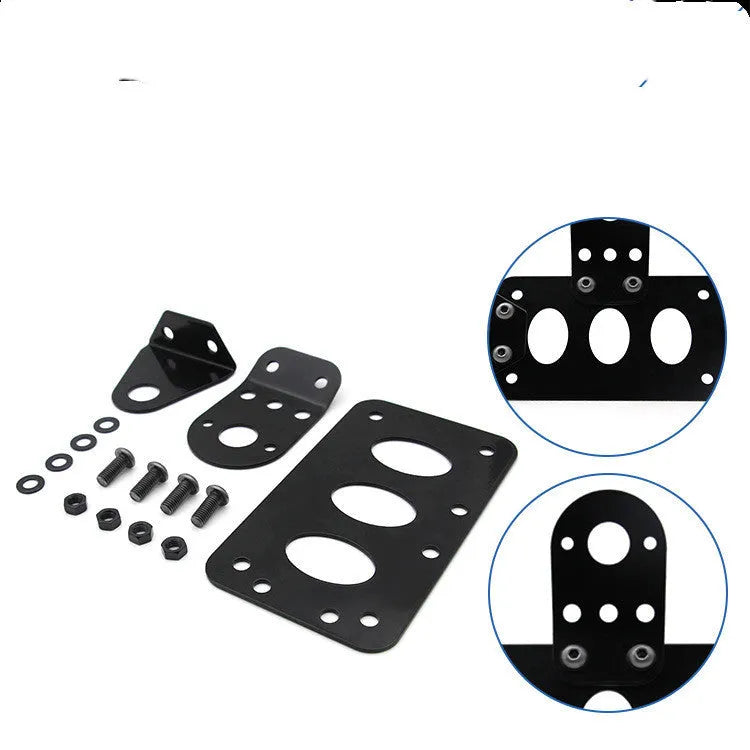 Black aluminium motorcycle side direction taillight and licence plate bracket with seven-fin design