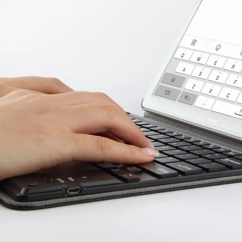 M5 Pro 10.8 wireless Bluetooth keyboard case in black imitation leather frame style protective cover