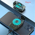 H15 cooling fan for mobile phones in black, compact PC radiator with charging cable