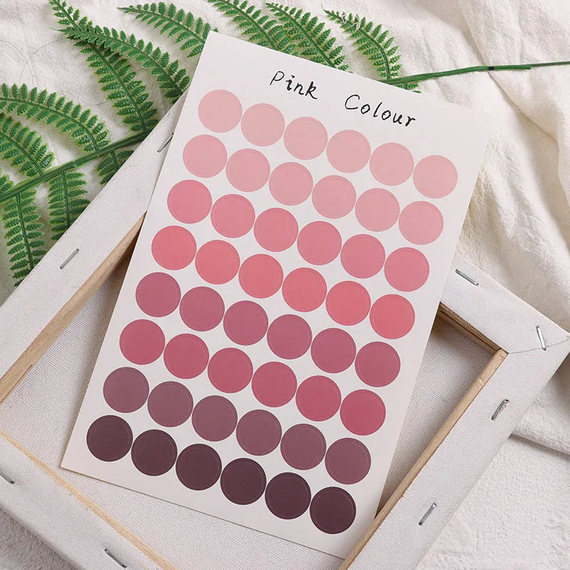 Round copper plate sealing stickers in Morandi, gradient, and two-point colour styles