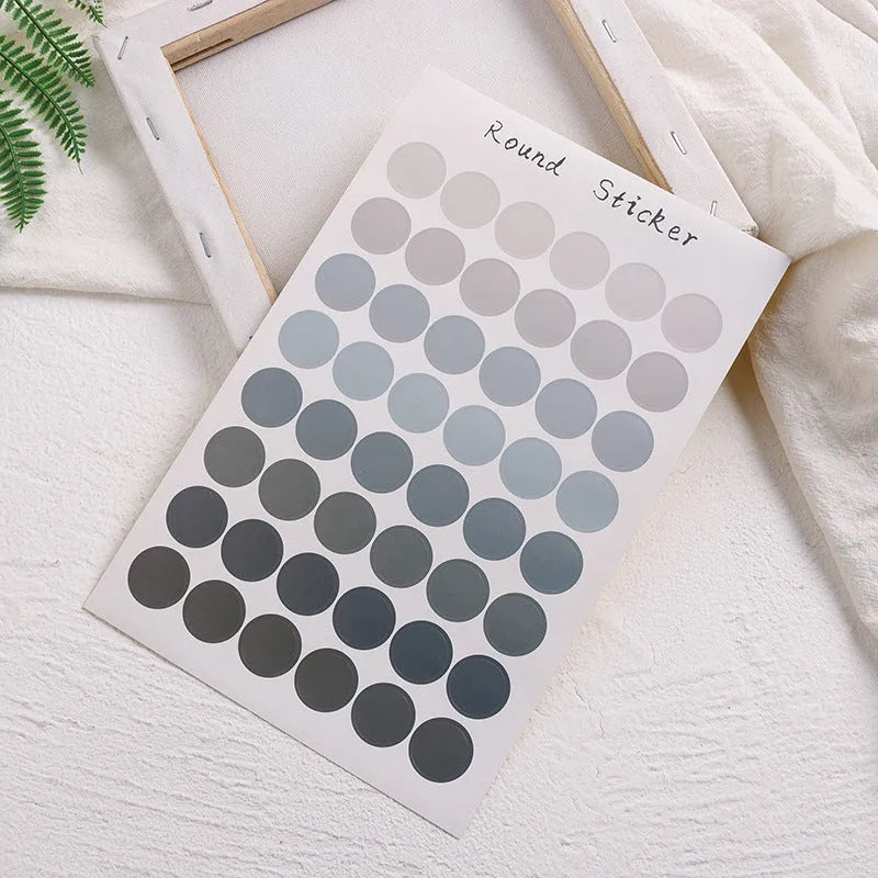 Round copper plate sealing stickers in Morandi, gradient, and two-point colour styles