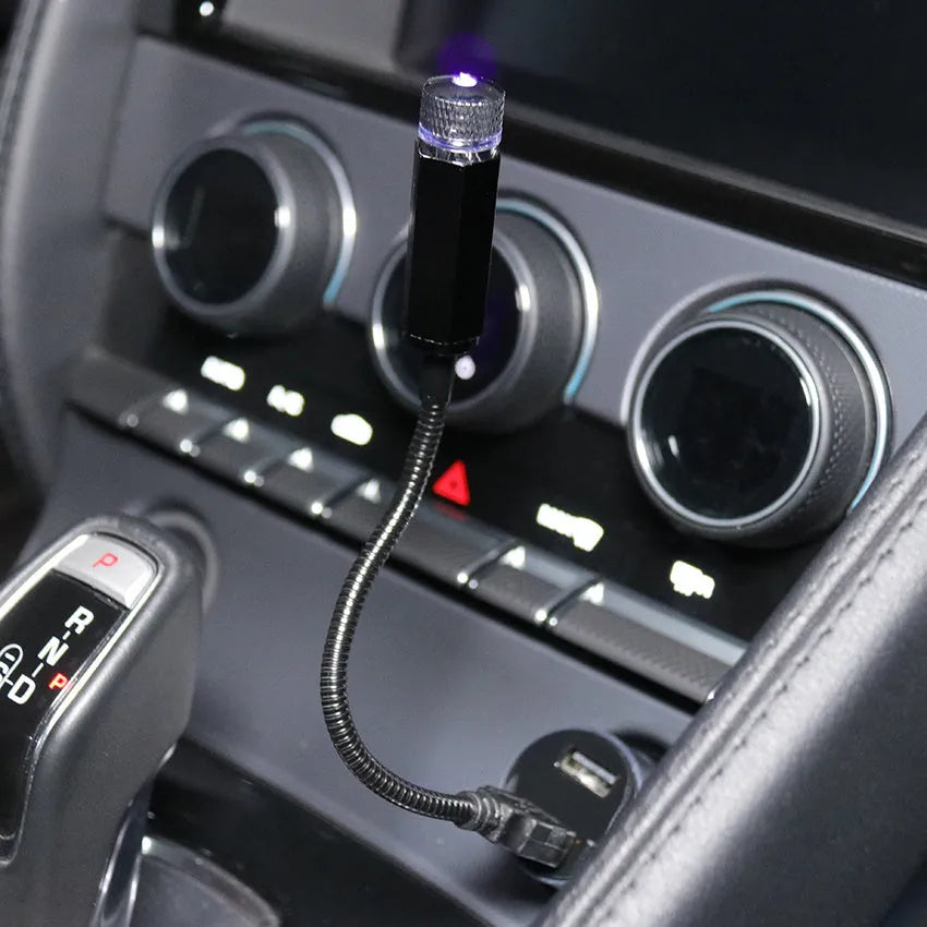 Mini LED car roof star night light projector with metal finish in red colour option
