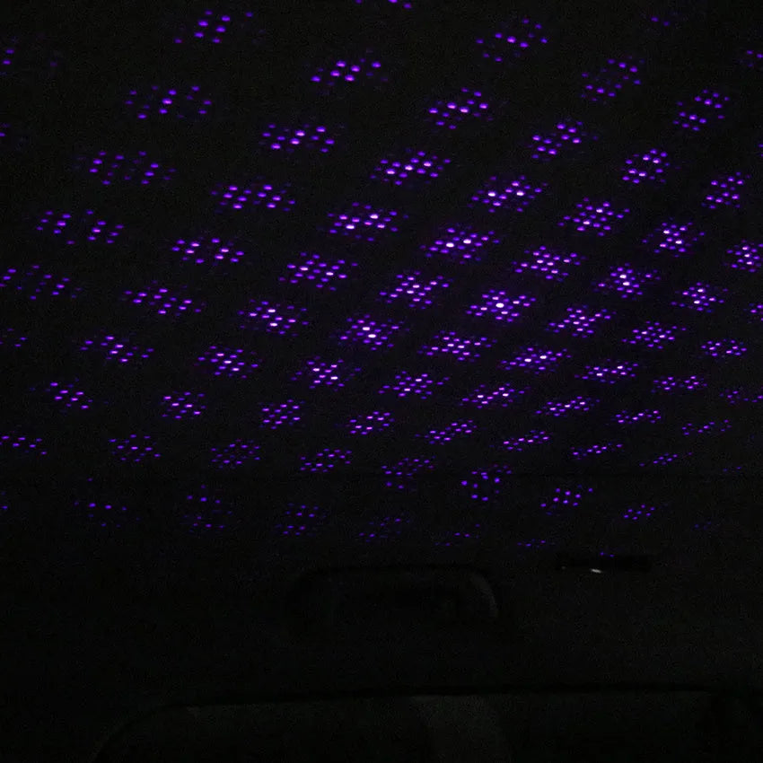 Mini LED car roof star night light projector with metal finish in red colour option