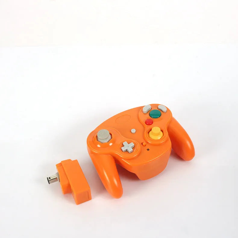 NGC 2.4G wireless game handle for Wii and Nintendo GameCube consoles in six colour options.