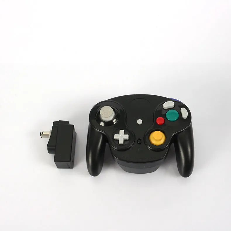 NGC 2.4G wireless game handle for Wii and Nintendo GameCube consoles in six colour options.