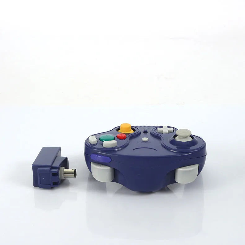 NGC 2.4G wireless game handle for Wii and Nintendo GameCube consoles in six colour options.