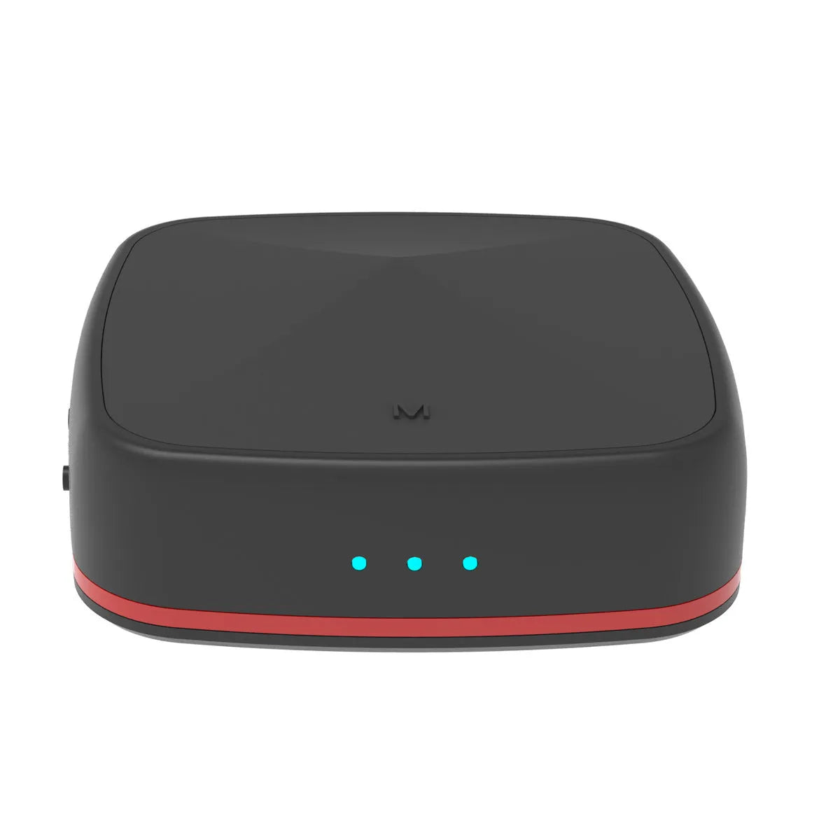 Black CSR8675 Bluetooth 5.0 audio adapter with optical and AUX ports for wireless music streaming.