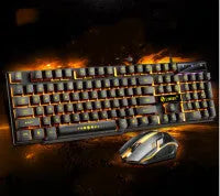 Limei GTX300 white gaming keyboard and mouse set with backlit keys on a desktop