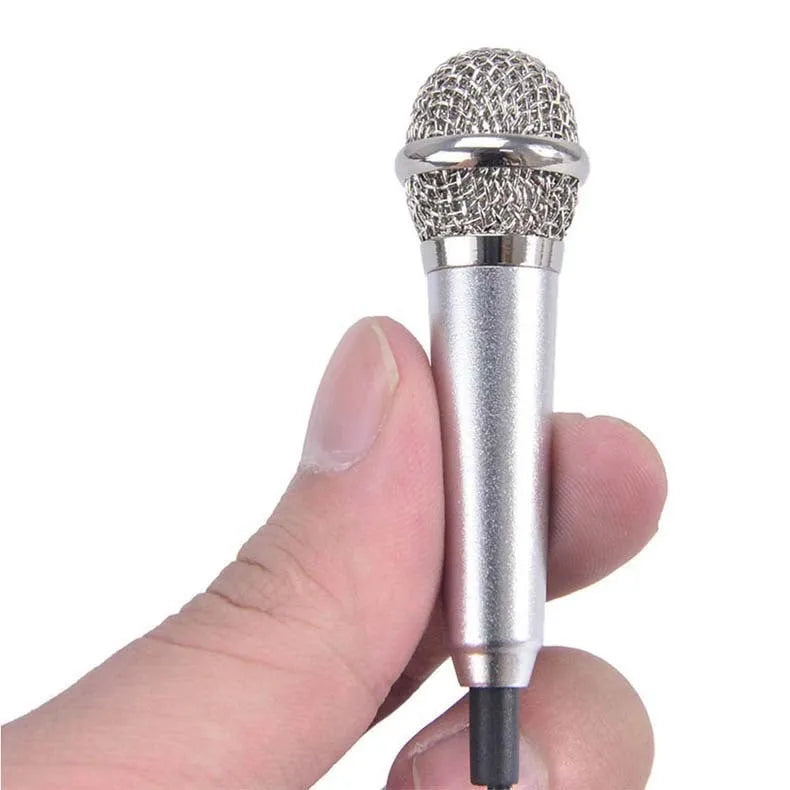 T3 mini wired karaoke condenser microphone with 3.5mm audio jack in blue gold red silver colours