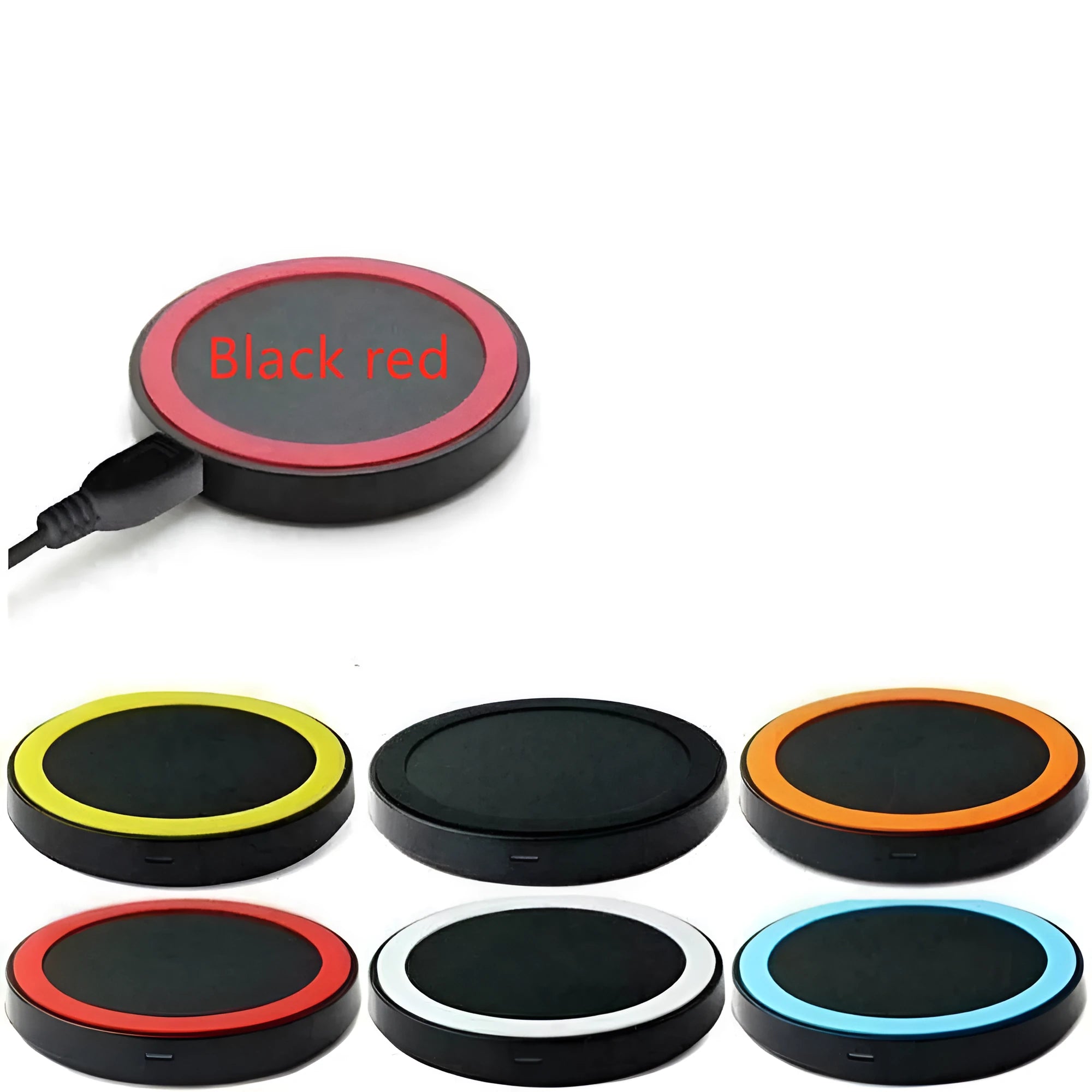 Square wireless charging pad for mobile phones in six colour options