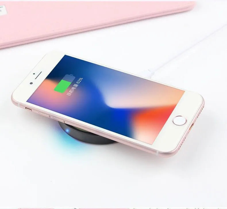 Square wireless charging pad for mobile phones in six colour options