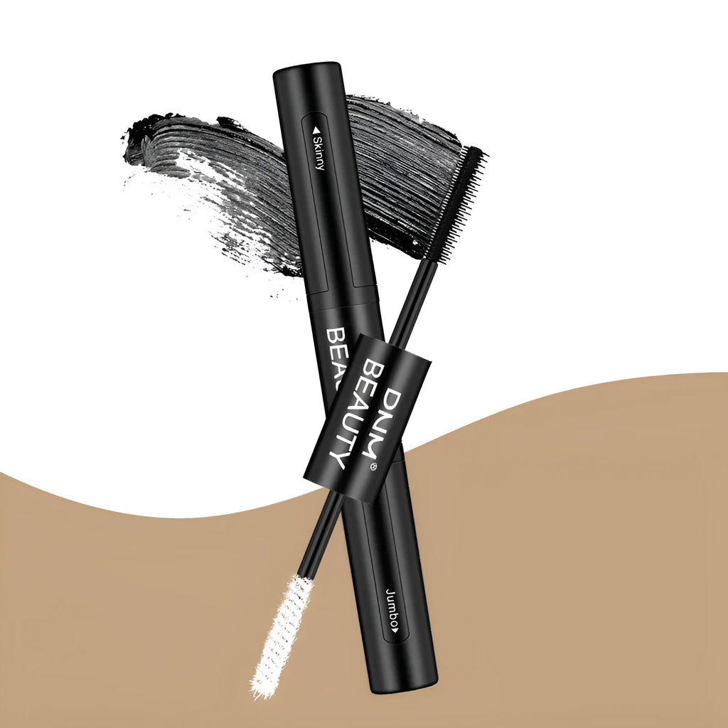 Double-ended mascara in black for natural curled slender eyelashes, suitable for all skin types