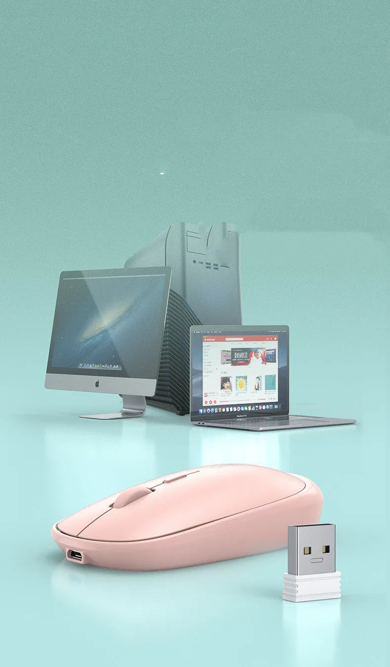M900 rechargeable wireless mouse for laptop, ultra-thin design, black colour, side view