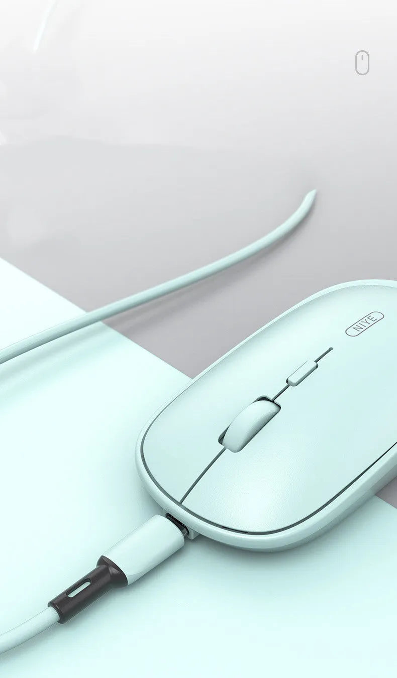M900 rechargeable wireless mouse for laptop, ultra-thin design, black colour, side view