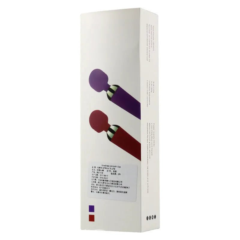 Pink electric female vibration AV stick with charging port, ABS body, 200mm length, automatic thrusting function.