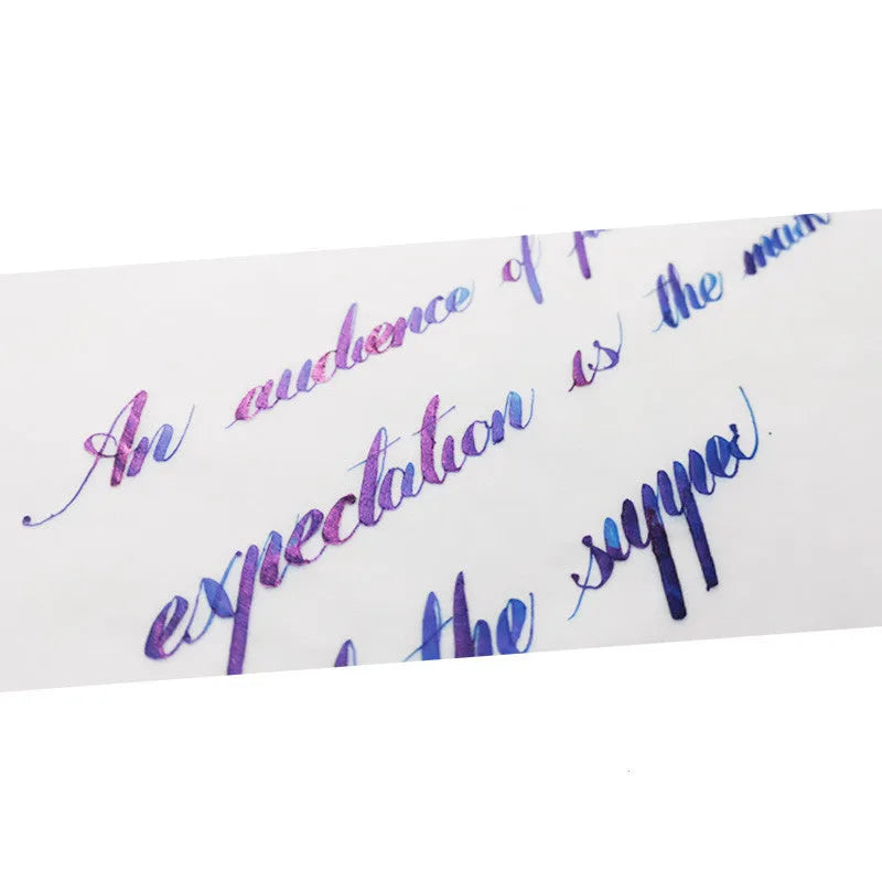 Gold powder colour ink bottle for fountain pens with sheen gradient effect.