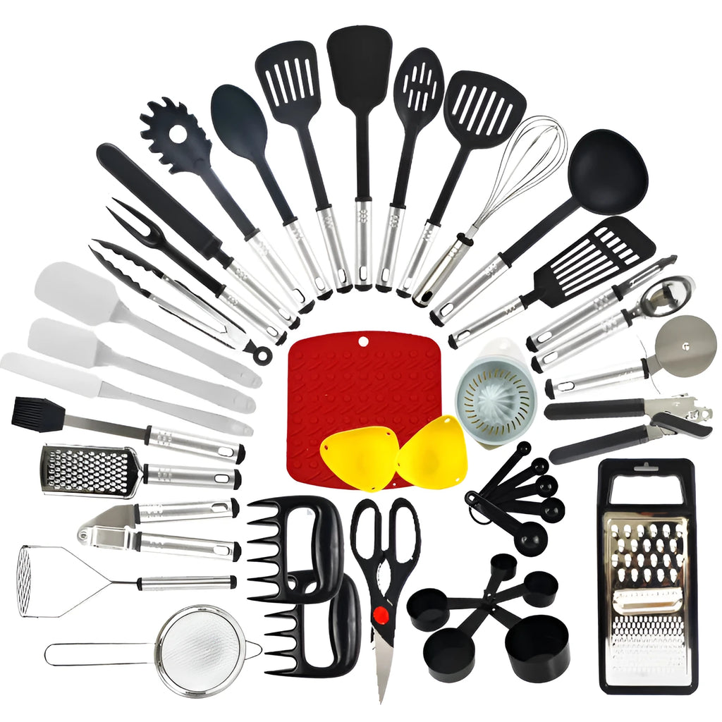 44-piece nylon kitchen utensil set with spatulas and spoons in light luxury style SET1 colour