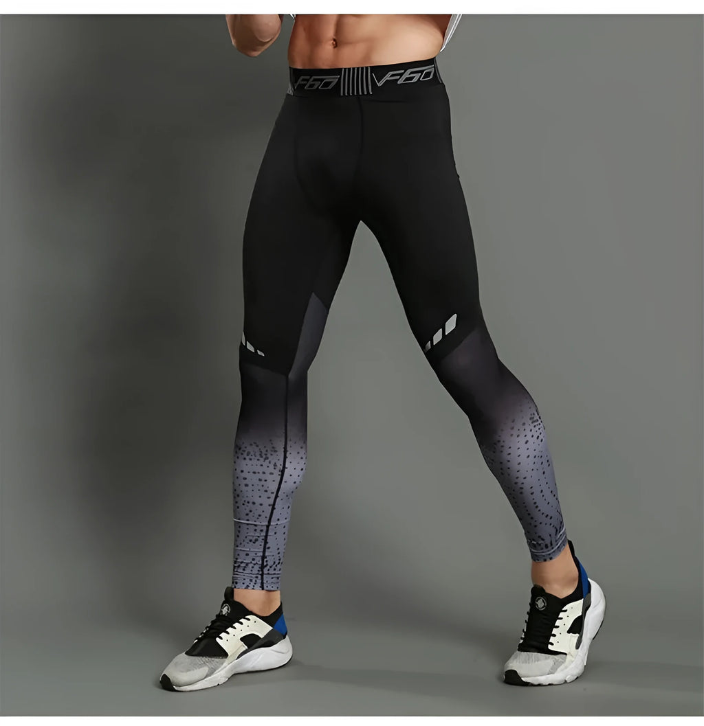 Men's compression trousers in grey or red stitching, quick-drying moisture-wicking sweatpants for yoga and gym, sizes S-XXXL