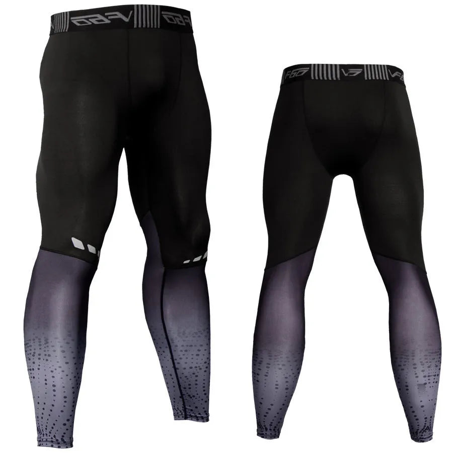 Men's compression trousers in grey or red stitching, quick-drying moisture-wicking sweatpants for yoga and gym, sizes S-XXXL