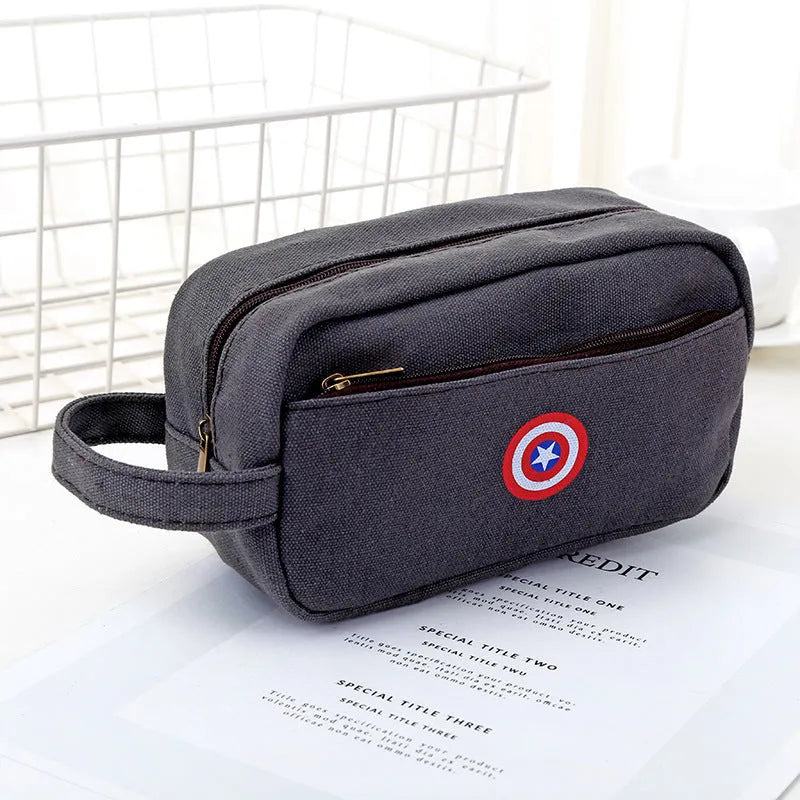Large capacity multifunctional stationery bag pencil case in grey, orange, white and blue with drawstring and handbag options