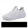 Men's black and white lace-up casual sport shoes with mesh upper and PVC sole