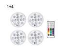 13 LED IP68 submersible underwater light with suction cup and RF remote, showing 16 colours in a swimming pool