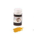 Set of six small glass bottles of pastel antiquity ink with gold powder for dipping pens.