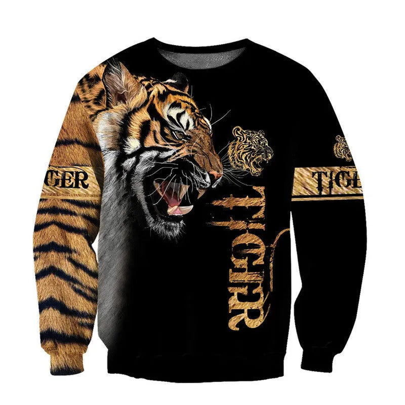 Lion 3D digital print zipper shirt with hood, cotton blend, round neck, long sleeves, full front zip, available in multiple colours and sizes.