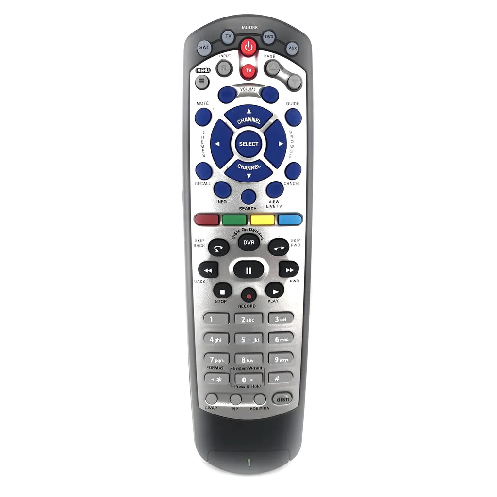 Black DISH Network remote control replacement flat design with code 20.1 compatibility
