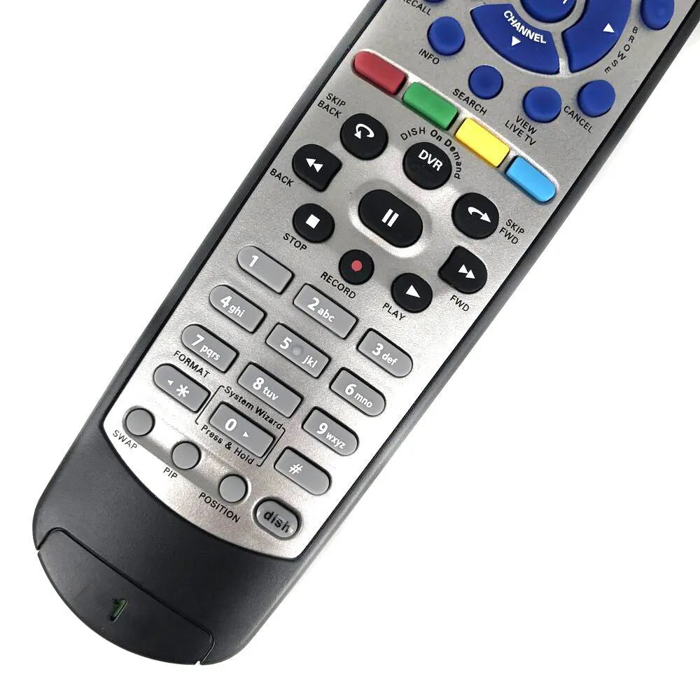 Black DISH Network remote control replacement flat design with code 20.1 compatibility